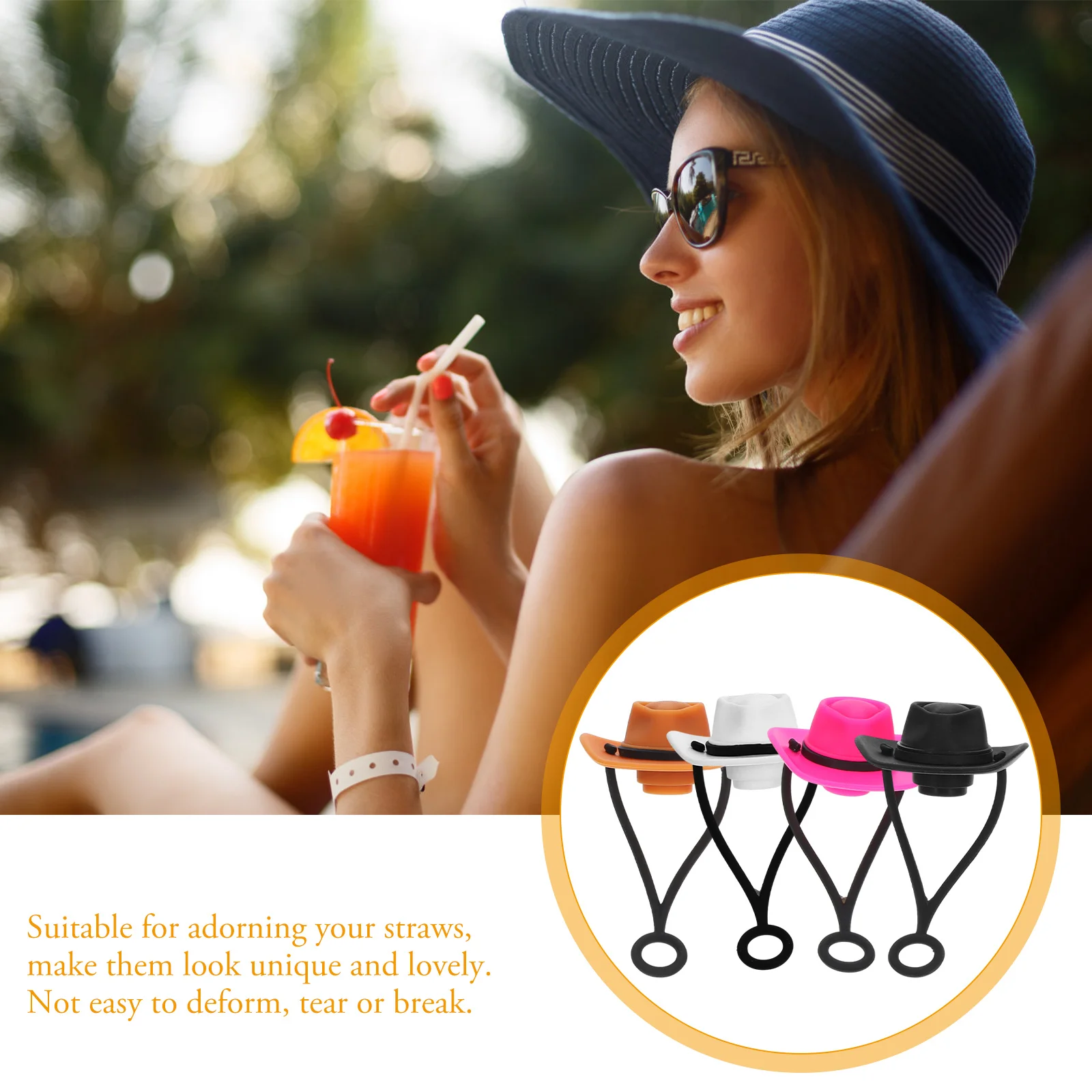 4Pcs Silicone Drinking Straw Plug Cowboy Hat Shaped Stopper Reusable for Parties and Travel Drinking Straw Cover 
4Pcs Silicone Drinking Straw Plug Cowboy Hat Shaped Stopper Reusable for Parties and Travel Drinking Straw Cover