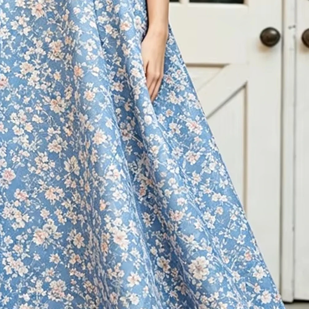 Women's Elegant Blue Floral Print Dress Stylish Off-Shoulder Floor Length Maxi Dress For Women Summer Garden Party Prom Gown
Women's Elegant Blue Floral Print Dress Stylish Off-Shoulder Floor Length Maxi Dress For Women Summer Garden Party Prom Gown