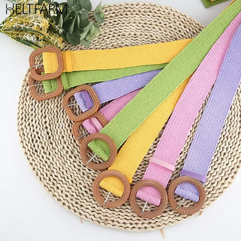 Bohemian Woven Belt Fashion Eco-friendly Webbing Fake Grass Belt Smooth Buckle Women Lady Belt
Bohemian Woven Belt Fashion Eco-friendly Webbing Fake Grass Belt Smooth Buckle Women Lady Belt