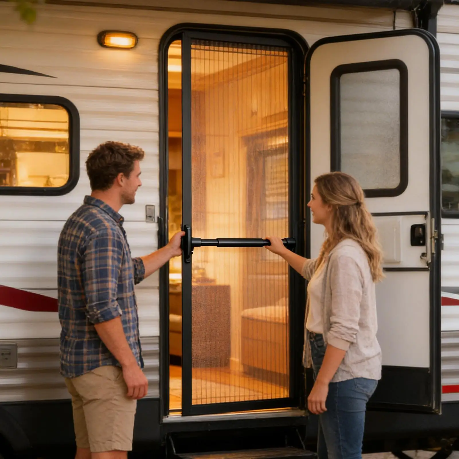 RV Screen Door Handle Grab Bar Adjustable Heavy Duty Push Crossbar Screen Door Push Bar For Trailer Travel Easy Exit Assist Pull
RV Screen Door Handle Grab Bar Adjustable Heavy Duty Push Crossbar Screen Door Push Bar For Trailer Travel Easy Exit Assist Pull