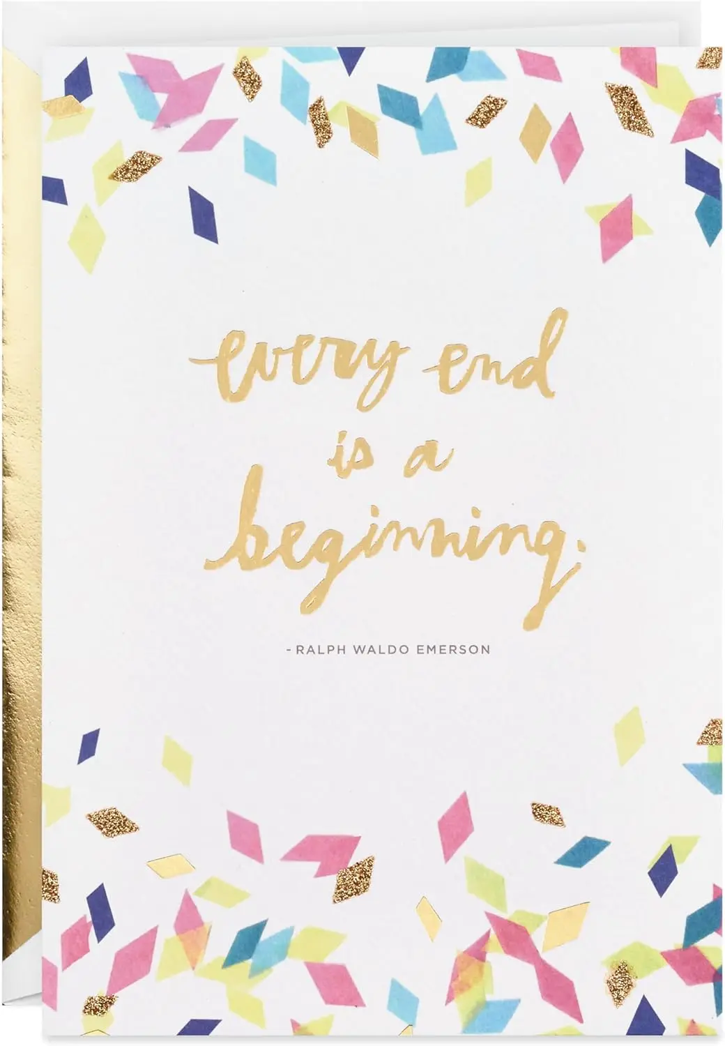 Graduation Card with Ralph Waldo Emerson Quote Glitter Confetti Design
Graduation Card with Ralph Waldo Emerson Quote Glitter Confetti Design