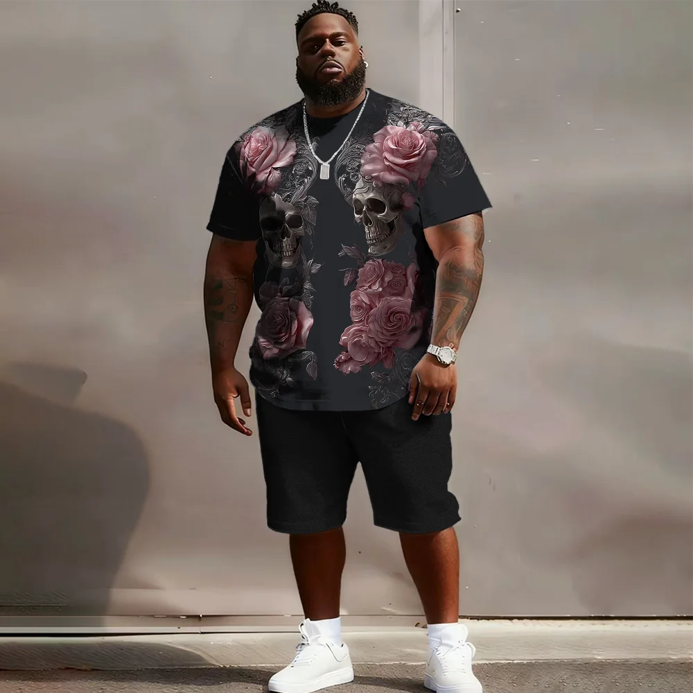 Мужской комплект с короткими рукавами больших размеров S-9xl: Vibe с краями черепа — большой и высокий крой из двух предметов, мягкая ткань, гладкие рваные черепа
Мужской комплект с короткими рукавами больших размеров S-9xl: Vibe с краями черепа — большой и высокий крой из двух предметов, мягкая ткань, гладкие рваные черепа