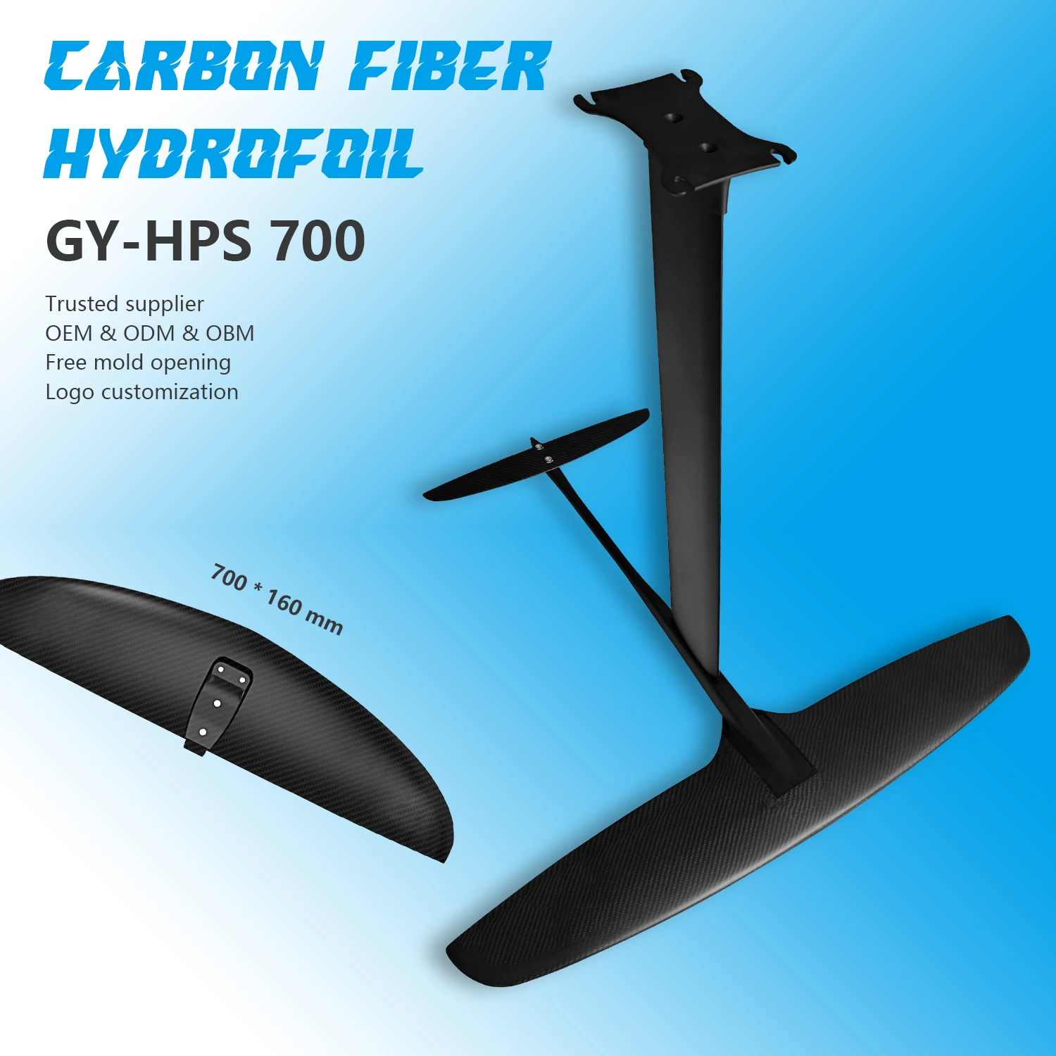 Carbon Hydrofoil Front Wing HPS 700 Ideal Intermediate to Advanced Riders Seeking Fast, Agile, and Responsive Foiling Experience
Carbon Hydrofoil Front Wing HPS 700 Ideal Intermediate to Advanced Riders Seeking Fast, Agile, and Responsive Foiling Experience