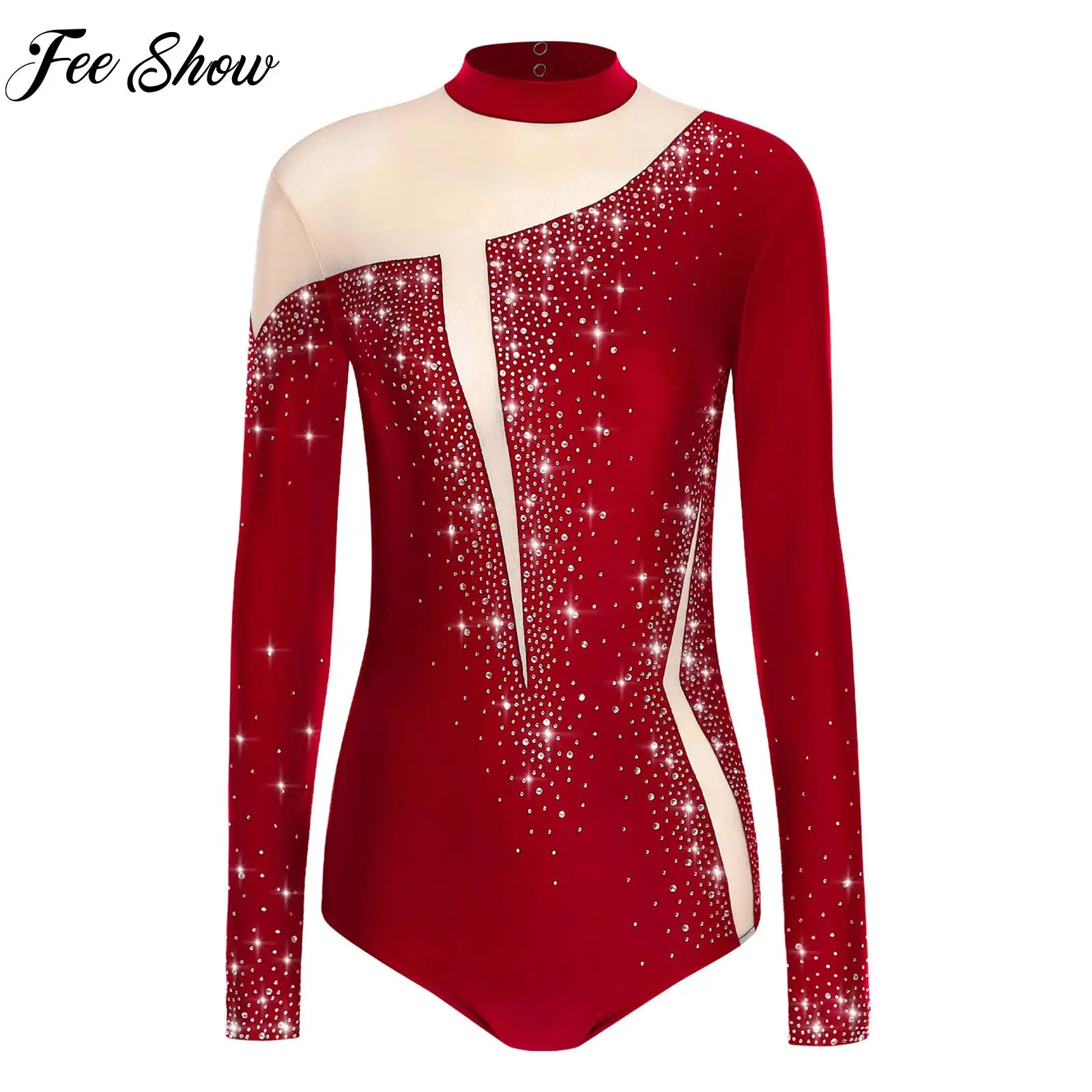 New Womens One-piece Ballet Gymnastics Leotard Swimsuit Long Sleeve Rhinestones Mesh Bodysuit Figure Skating Performance Clothes
New Womens One-piece Ballet Gymnastics Leotard Swimsuit Long Sleeve Rhinestones Mesh Bodysuit Figure Skating Performance Clothes