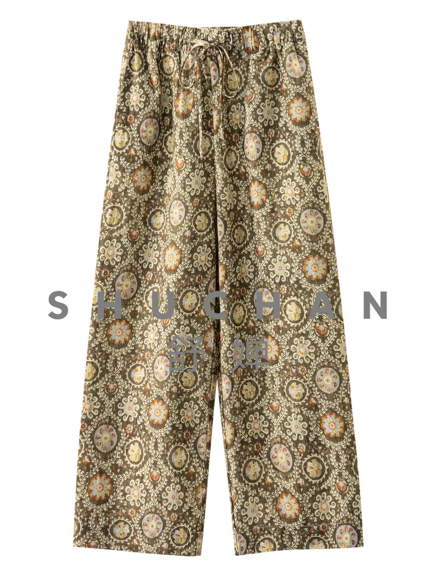 Holiday Style PantOuter D Linen Art Flower Plan Straight Wide Leg Pants Women's 51L3 Pantalones Mujer Verano 2026
Holiday Style PantOuter D Linen Art Flower Plan Straight Wide Leg Pants Women's 51L3 Pantalones Mujer Verano 2026