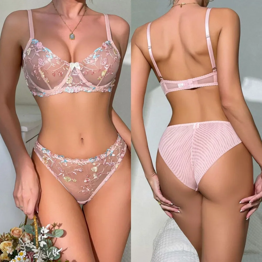 Krasapt Romantic Flower Embroidery Lingerie Two Piece Sets Sexy Mesh Sheer Patchwork Bras And Panties Suits Delicate Fairy Suit
Krasapt Romantic Flower Embroidery Lingerie Two Piece Sets Sexy Mesh Sheer Patchwork Bras And Panties Suits Delicate Fairy Suit