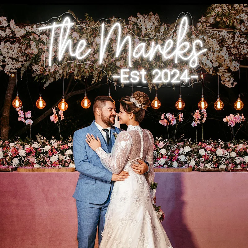 Custom Neon Sign for Wall Decor Personalized LED Neon Wedding Light Sign Decor Aesthetic for Bedroom Wedding Party Room Birthday
Custom Neon Sign for Wall Decor Personalized LED Neon Wedding Light Sign Decor Aesthetic for Bedroom Wedding Party Room Birthday