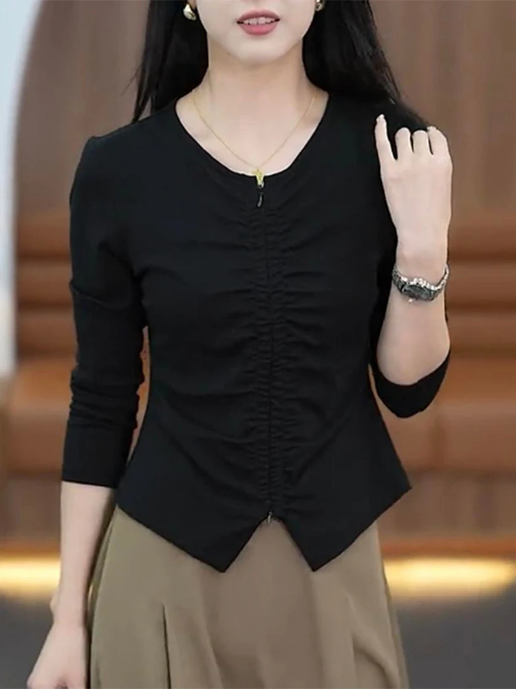 Chic Anti-Aging Pleated T-Shirt Spring Autumn New Lightweight Luxury Women's Versatile Top Casual Style round Neck Knitted Sw...
Chic Anti-Aging Pleated T-Shirt Spring Autumn New Lightweight Luxury Women's Versatile Top Casual Style round Neck Knitted Sw...