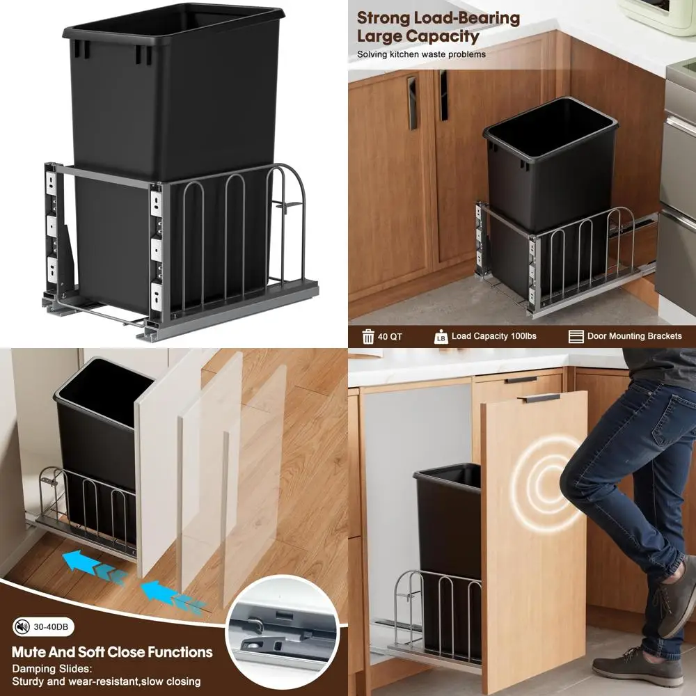 Heavy-Duty Kitchen Cabinet Trash Can with Soft-Close Slides, Under Sink Garbage Can Kit for Convenient Waste Disposal
Heavy-Duty Kitchen Cabinet Trash Can with Soft-Close Slides, Under Sink Garbage Can Kit for Convenient Waste Disposal