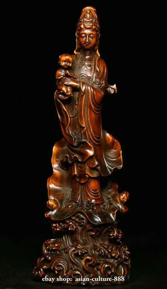 China Boxwood Wood Guan Yin Guanyin Boddhisattva Hold Tongzi Boy Buddhism Statue
China Boxwood Wood Guan Yin Guanyin Boddhisattva Hold Tongzi Boy Buddhism Statue