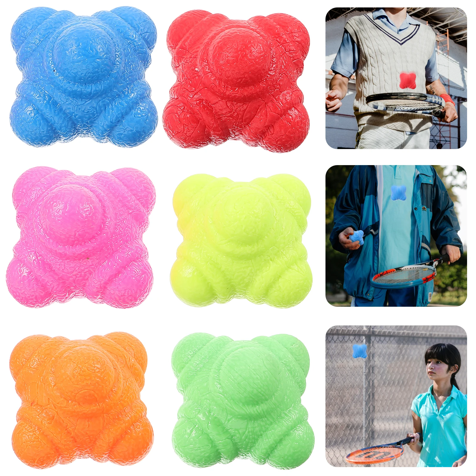 6 Pcs Reaction Balls 5 5cm Bright Colors Hand-eye Coordination Reflex Training Agility Balls TPR Material Durable Fitness Tools
6 Pcs Reaction Balls 5 5cm Bright Colors Hand-eye Coordination Reflex Training Agility Balls TPR Material Durable Fitness Tools