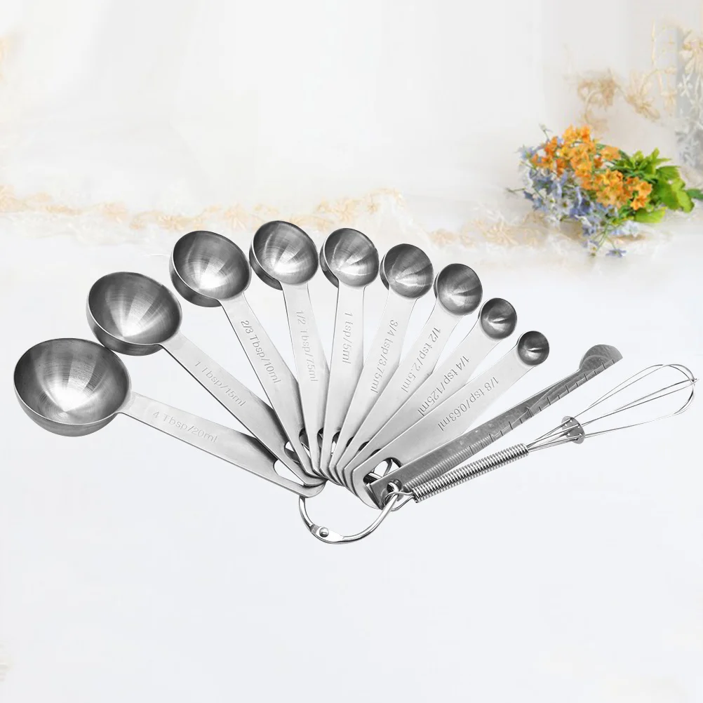 11pcs Stainless Steel Measuring Spoon Set Round Kitchen Measuring Tool Baking Spoon Kit For Lightweight Storage Portable
11pcs Stainless Steel Measuring Spoon Set Round Kitchen Measuring Tool Baking Spoon Kit For Lightweight Storage Portable