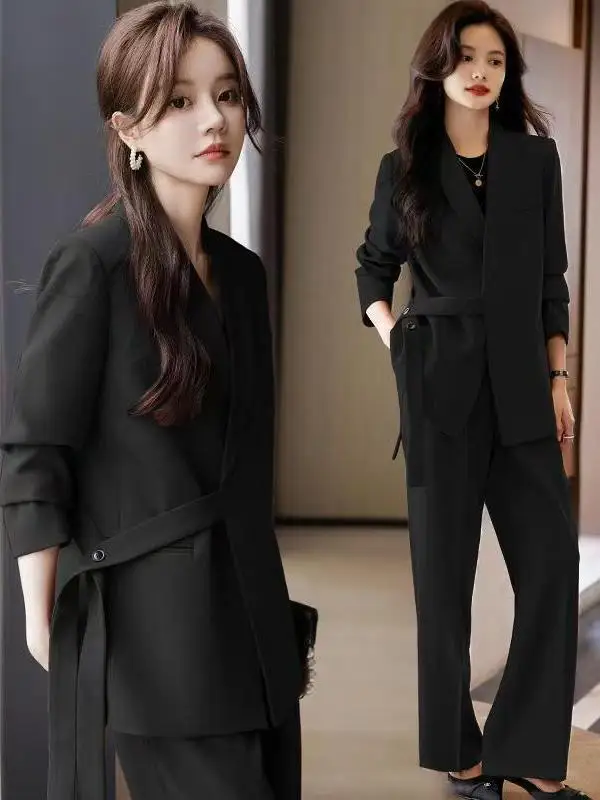 plus Size Women's Suit Wide Leg Pants Set Spring Autumn Professional Fashionable Belted Two Piece Set for Plump Sister
plus Size Women's Suit Wide Leg Pants Set Spring Autumn Professional Fashionable Belted Two Piece Set for Plump Sister
