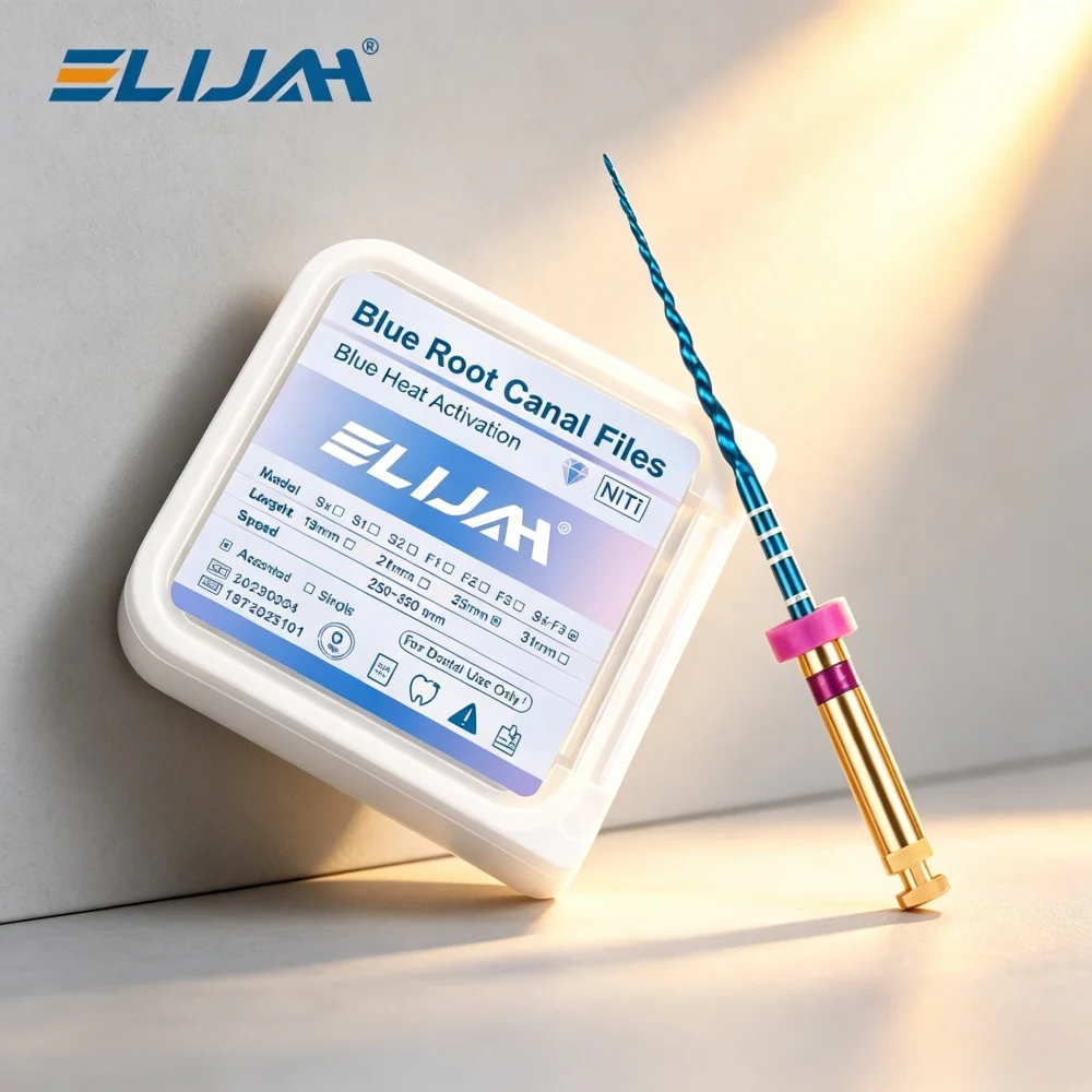 ELIJAH Dental 60Pcs Blue Heat Activated Niti Rotary Files 21/25/31mmUniversal Engine Anti-Fatigue Endodontic Root Canal Files
ELIJAH Dental 60Pcs Blue Heat Activated Niti Rotary Files 21/25/31mmUniversal Engine Anti-Fatigue Endodontic Root Canal Files