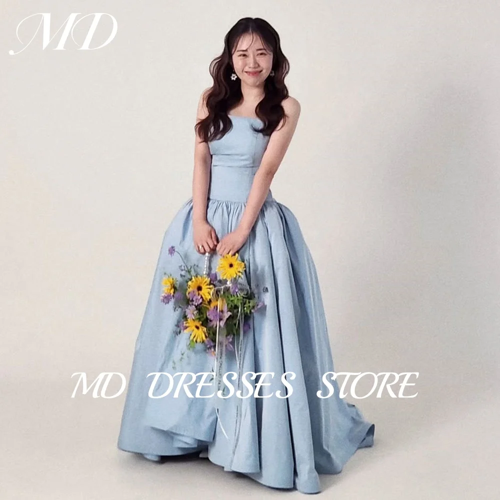 MD 2025 Blue A-line Wedding Dresses 웨딩드레스 Strapless Pleat Satin Korea Photo Shoot Sleeveless Floor-Length Bride Gowns Customised
MD 2025 Blue A-line Wedding Dresses 웨딩드레스 Strapless Pleat Satin Korea Photo Shoot Sleeveless Floor-Length Bride Gowns Customised