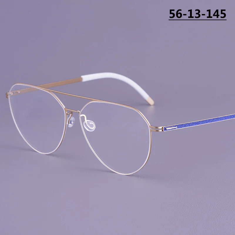 Newest Pilot Glasses Golden Shinny Frame Men Titanium Double Beam Eyewear Screwless Design Eyeglasses Women Thin Rim Spectacles
Newest Pilot Glasses Golden Shinny Frame Men Titanium Double Beam Eyewear Screwless Design Eyeglasses Women Thin Rim Spectacles