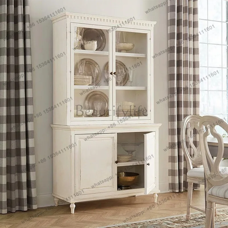 French retro solid wood wine cabinet neoclassical solid wood glass door display cabinet
French retro solid wood wine cabinet neoclassical solid wood glass door display cabinet