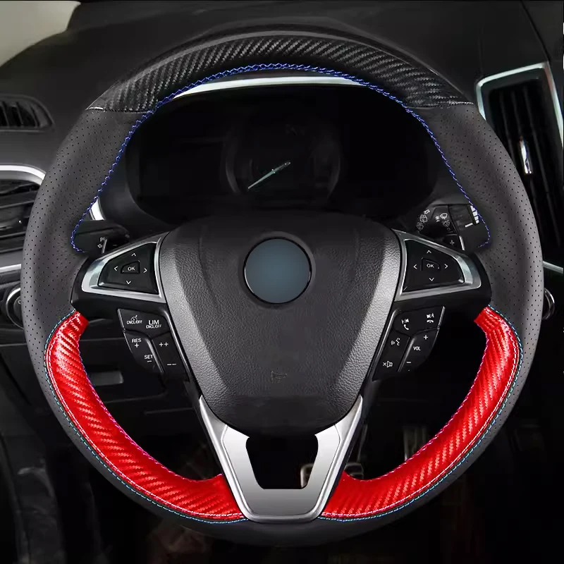 Matt Carbon with Black Holes Leather with Red Matt Carbon Steering Wheel Cover with M Thread Car Accessoires for BMW X1 X2 X3
Matt Carbon with Black Holes Leather with Red Matt Carbon Steering Wheel Cover with M Thread Car Accessoires for BMW X1 X2 X3