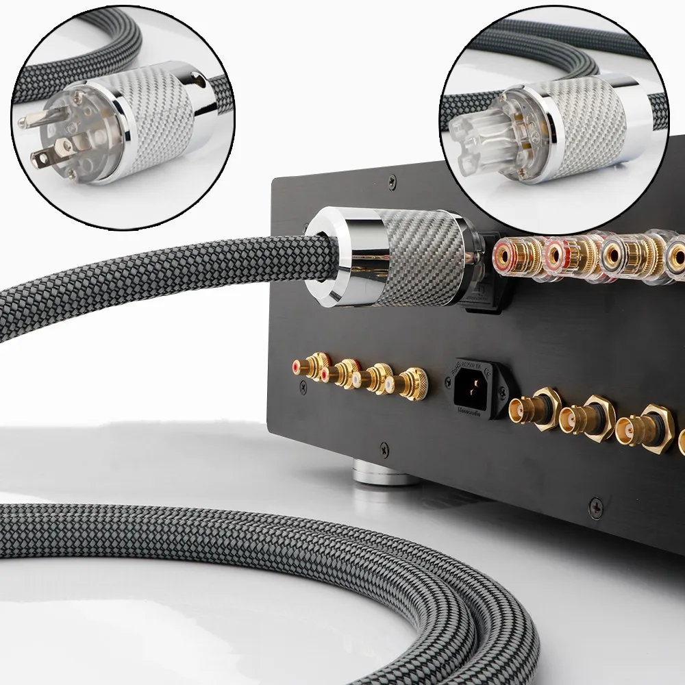 New Hi-End OFC EU/ US Hifi Power Cord Power Cable with Rhodium Plated Plug Schuko US AC Mains Cord Iine for Subwoofer Amplifier
New Hi-End OFC EU/ US Hifi Power Cord Power Cable with Rhodium Plated Plug Schuko US AC Mains Cord Iine for Subwoofer Amplifier