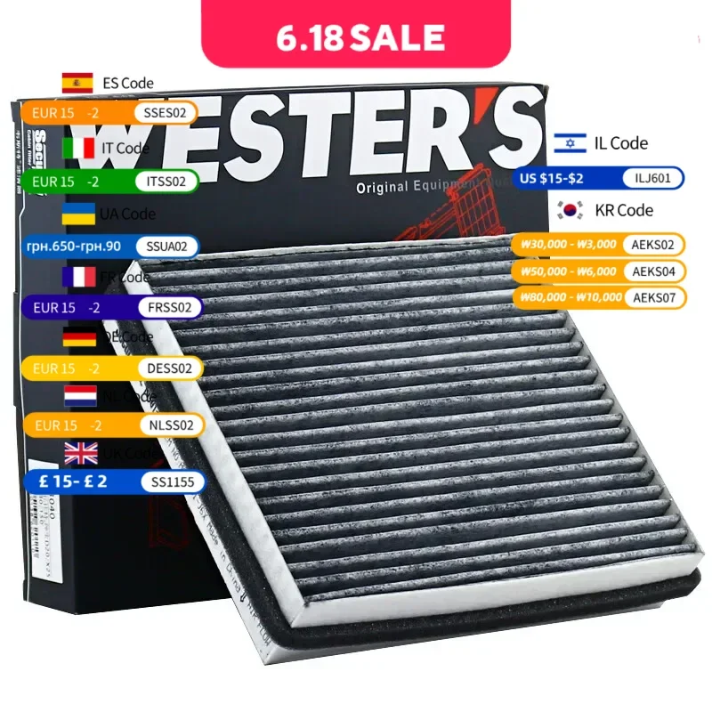 WESTGUARD Activated Carbon Air Cabin Filter For BAIC SENOVA X25 1.5 2014- BJEV EX360 BJEV EC5 MICRO X25 128410368 730101900070
WESTGUARD Activated Carbon Air Cabin Filter For BAIC SENOVA X25 1.5 2014- BJEV EX360 BJEV EC5 MICRO X25 128410368 730101900070