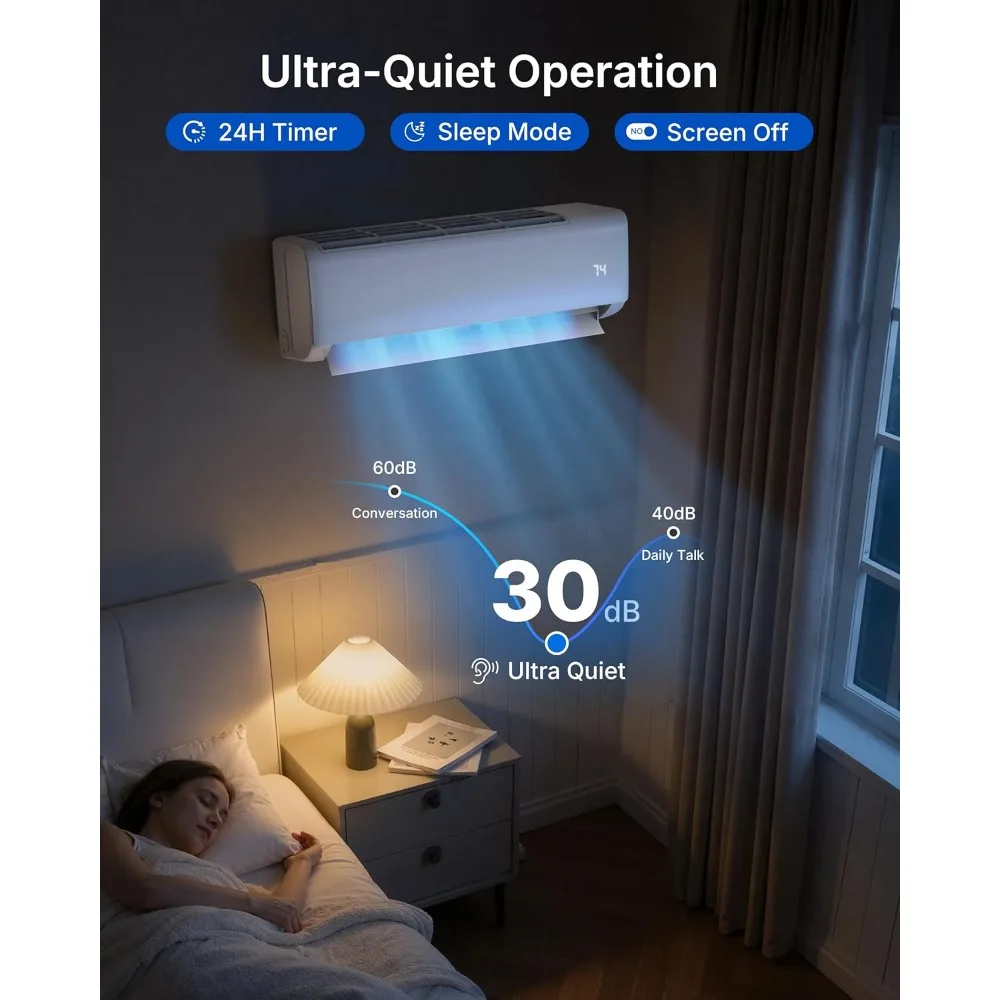 24000 BTU Mini Split Air Conditioner 230V 19 SEER2 AC Heat Pump Quiet Ductless System for up to 1500 Sq.Ft R32 Customized
24000 BTU Mini Split Air Conditioner 230V 19 SEER2 AC Heat Pump Quiet Ductless System for up to 1500 Sq.Ft R32 Customized