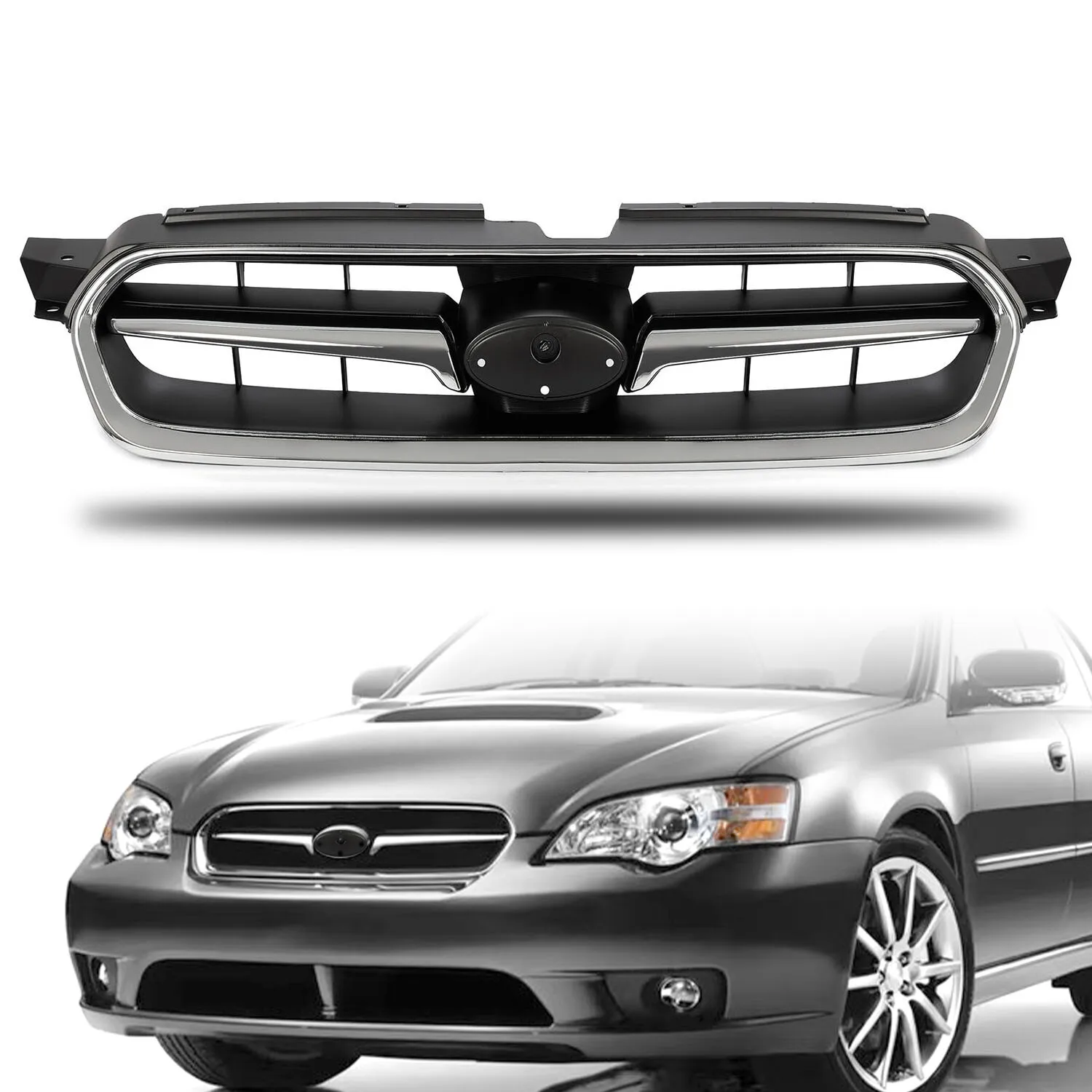 Хромированная передняя решетка для Subaru Legacy 2004-2007 годов выпуска, артикул SU1200129 91121AG12B
Хромированная передняя решетка для Subaru Legacy 2004-2007 годов выпуска, артикул SU1200129 91121AG12B