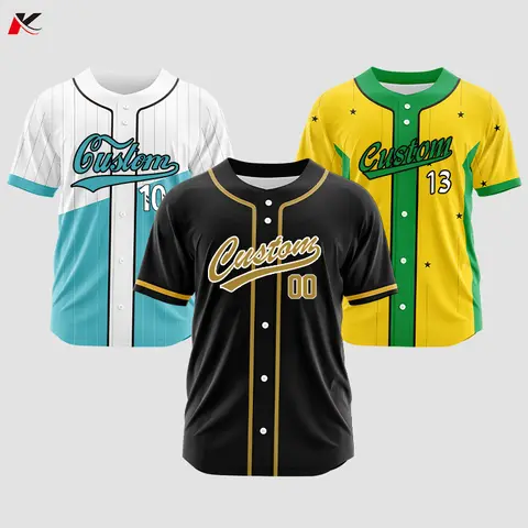 Custom Button Baseball Jerseys Color Spirit Sports Shirt Sublimation Baseball Print Name Number Uniforms Men/Women/Kids VL1515