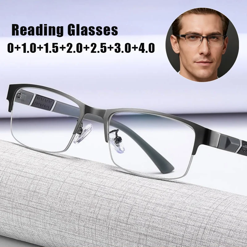 Men Half-frame Anti Blue Presbyopia Glasses Small Square Frame Business Style Male Eyeglasses Classic Popular Metal Eyeglasses
Men Half-frame Anti Blue Presbyopia Glasses Small Square Frame Business Style Male Eyeglasses Classic Popular Metal Eyeglasses