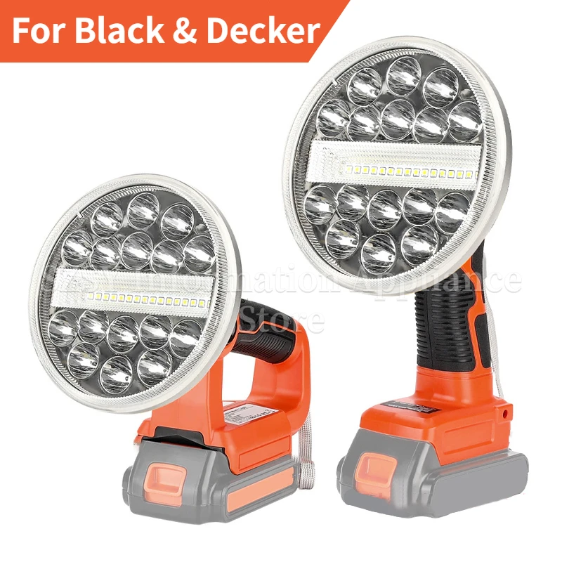 30W LED Lighting Emergency Flashlight Rotatable Outdoor Lithium Night Fishing Lamp High Power For Black and Decker 20V Battery
30W LED Lighting Emergency Flashlight Rotatable Outdoor Lithium Night Fishing Lamp High Power For Black and Decker 20V Battery