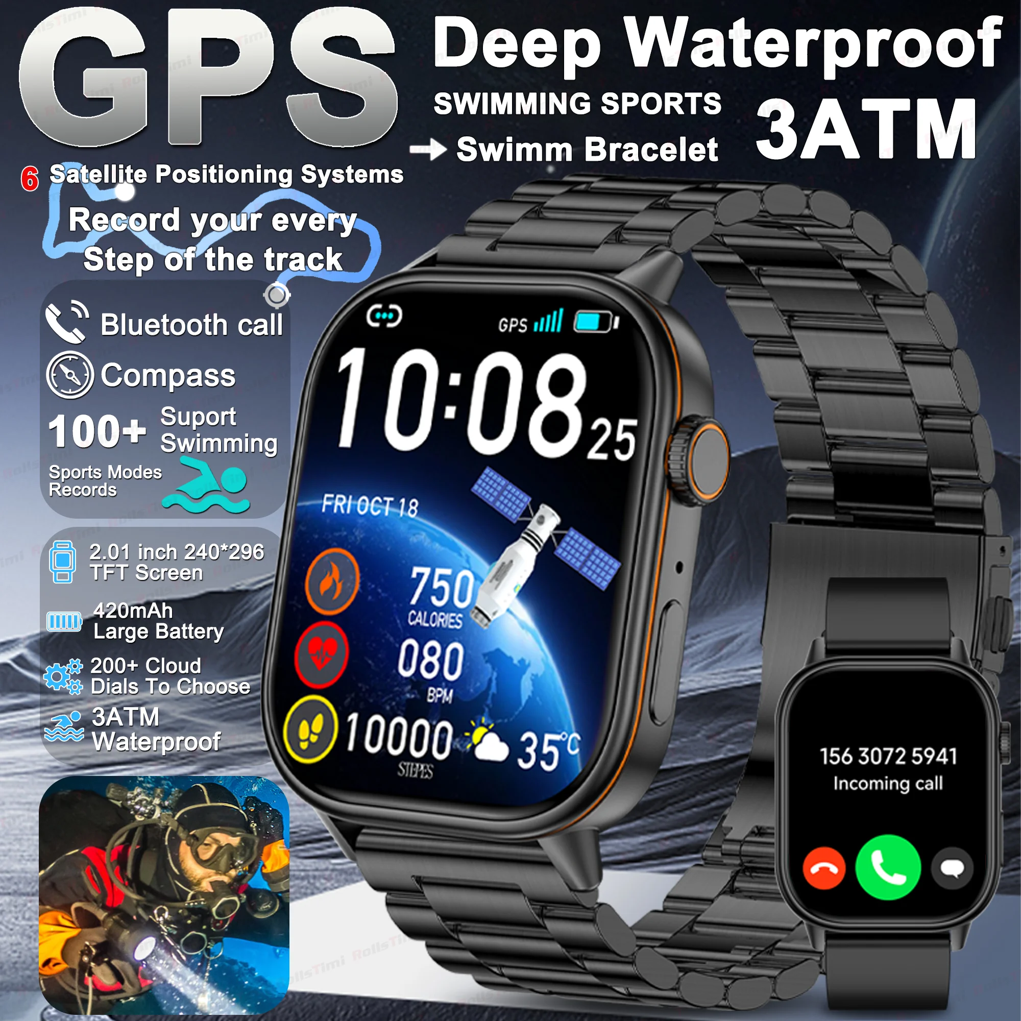 2025 новые профессиональные GPS-смарт-часы для мужчин, езда на велосипеде на открытом воздухе, бег, плавание с компасом, высотомером, спортивный трекер 3ATM
2025 новые профессиональные GPS-смарт-часы для мужчин, езда на велосипеде на открытом воздухе, бег, плавание с компасом, высотомером, спортивный трекер 3ATM