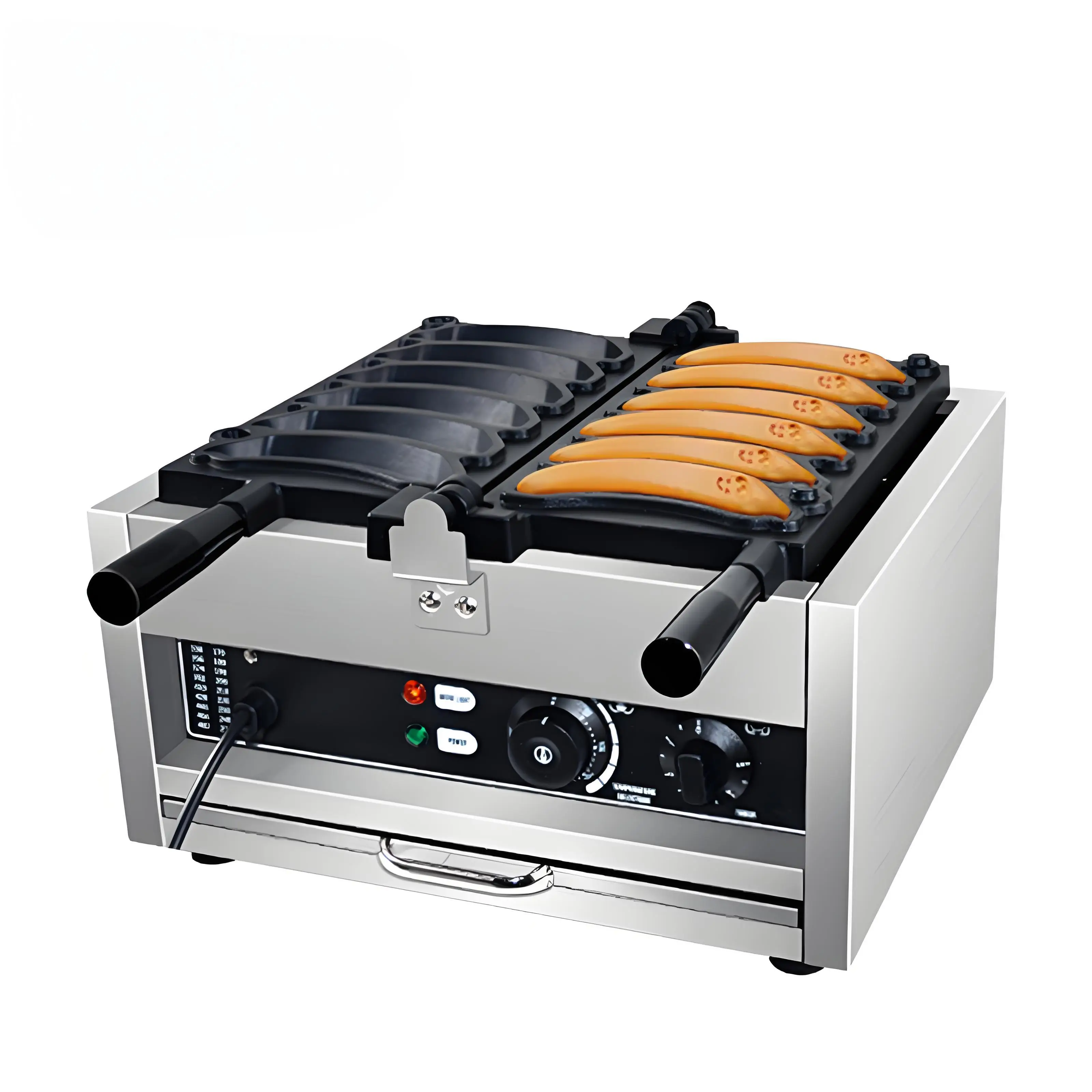 Профессиональная электрическая вафельница для приготовления хрустящих банановых вафель, сырных и шоколадных вафель, а также вафельных пирожных.
Профессиональная электрическая вафельница для приготовления хрустящих банановых вафель, сырных и шоколадных вафель, а также вафельных пирожных.