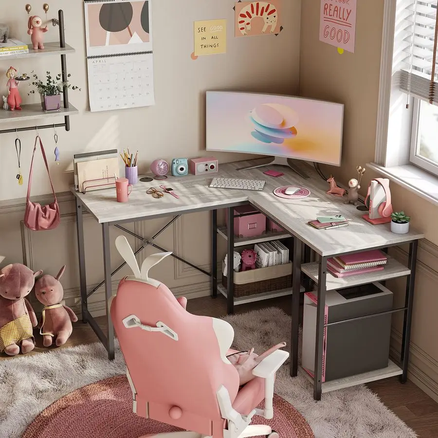 L Shaped Desk with Shelves 75 Inch Reversible Corner Computer Desk or 2 Person Long Table, Writing Study Desk for Home Office S
L Shaped Desk with Shelves 75 Inch Reversible Corner Computer Desk or 2 Person Long Table, Writing Study Desk for Home Office S