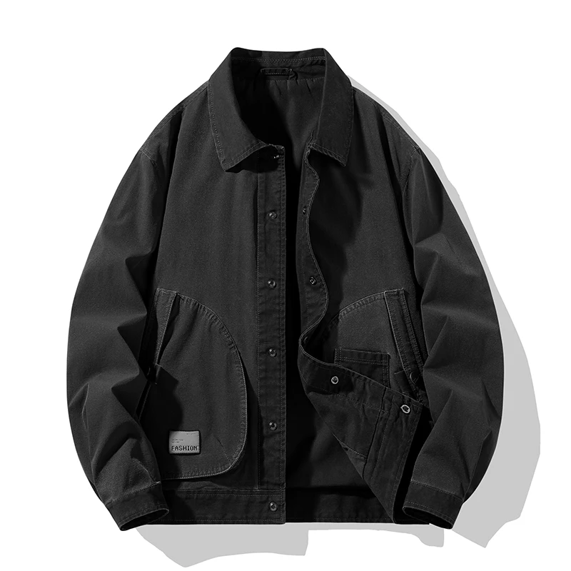 New Men's Lapel Handsome Jacket Solid Color Long-Sleeved Loose Versatile Aviator Jacket Fashion Big Size Casual Men's Clothing
New Men's Lapel Handsome Jacket Solid Color Long-Sleeved Loose Versatile Aviator Jacket Fashion Big Size Casual Men's Clothing