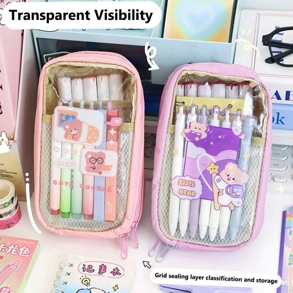 Multi-functional PVC Pen Bag Large Capacity Transparent Pencil Case Zipper Multilayer Pen Box Gift
Multi-functional PVC Pen Bag Large Capacity Transparent Pencil Case Zipper Multilayer Pen Box Gift