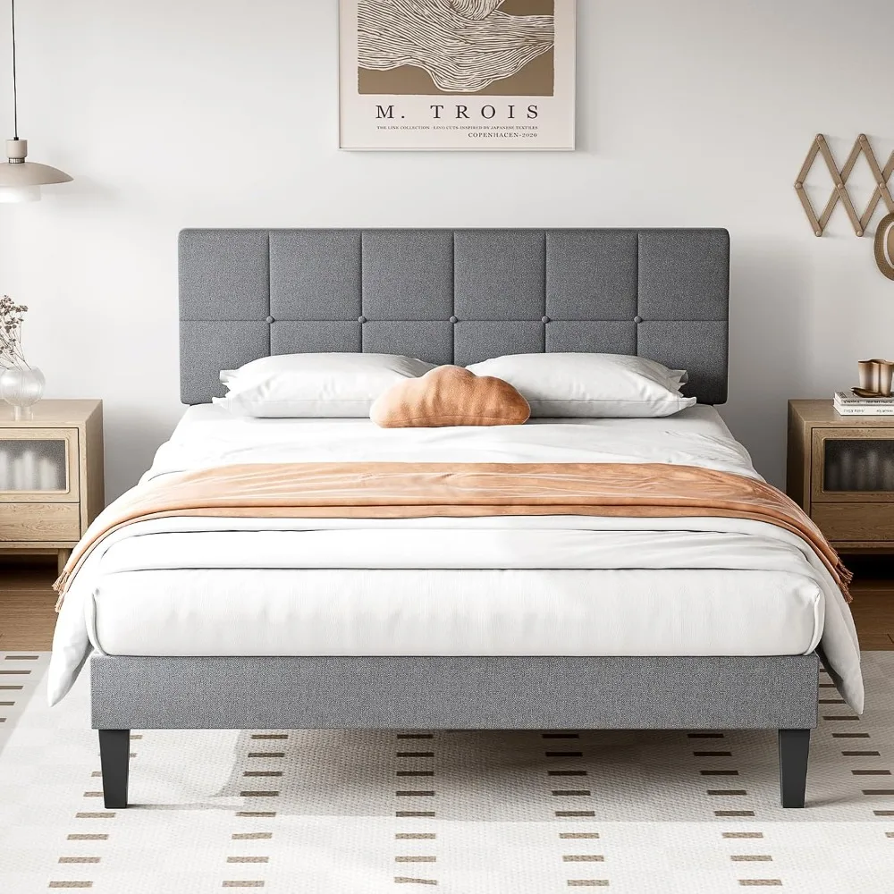 Full Platform Bed Frame with Headboard, No Box Spring Needed, Linen Upholstered Bed Frame with Wood Slats Support, Noise Free
Full Platform Bed Frame with Headboard, No Box Spring Needed, Linen Upholstered Bed Frame with Wood Slats Support, Noise Free