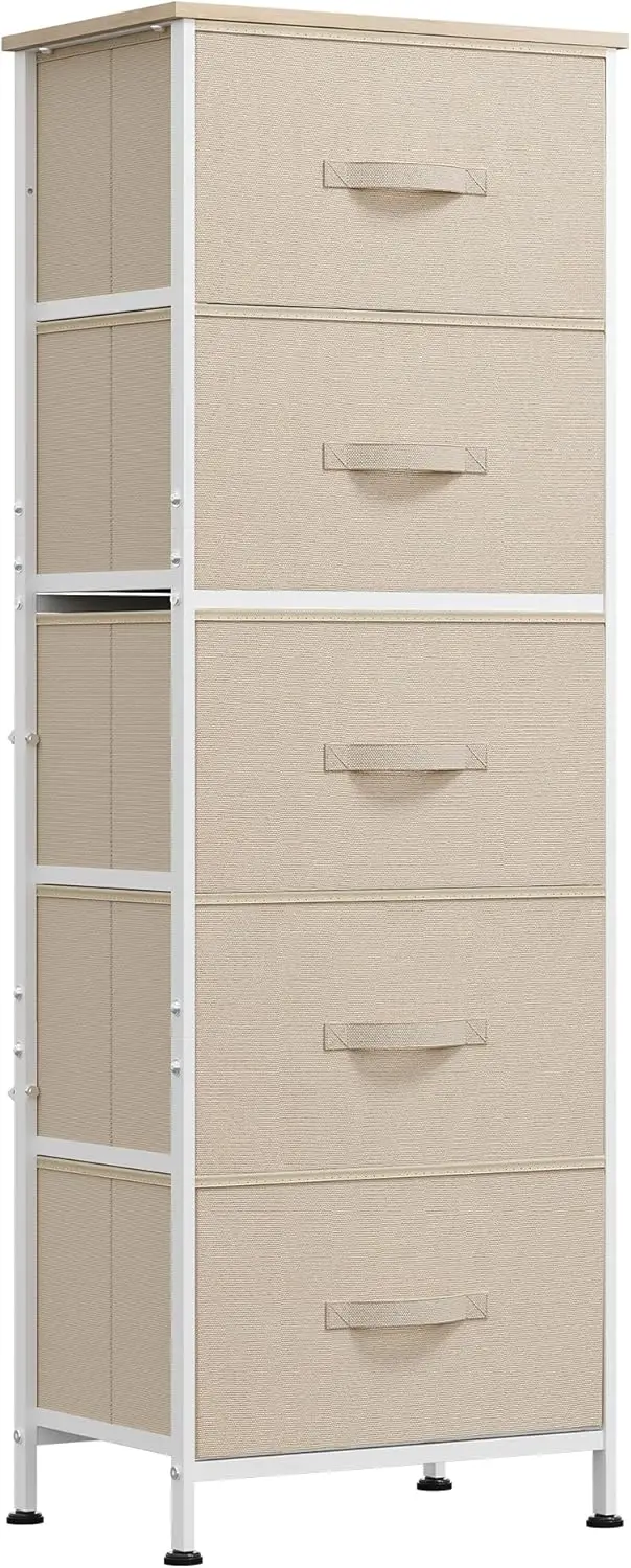 Fabric Dresser, 5-Drawer Tall Dressers for Bedroom, Storage Dresser Organizer with Fabric Bins, Wood Top, Sturdy Steel Frame,
Fabric Dresser, 5-Drawer Tall Dressers for Bedroom, Storage Dresser Organizer with Fabric Bins, Wood Top, Sturdy Steel Frame,