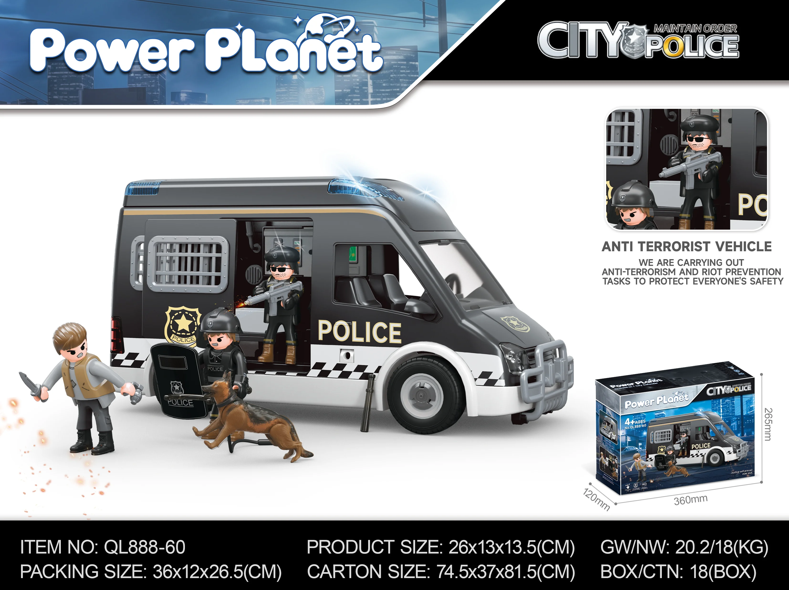 Power Planet Special Police Vehicle Alloy Car Diecast Metal Model Sound & Light Pull Back Toy Interior Ornaments Children Gifts
Power Planet Special Police Vehicle Alloy Car Diecast Metal Model Sound & Light Pull Back Toy Interior Ornaments Children Gifts