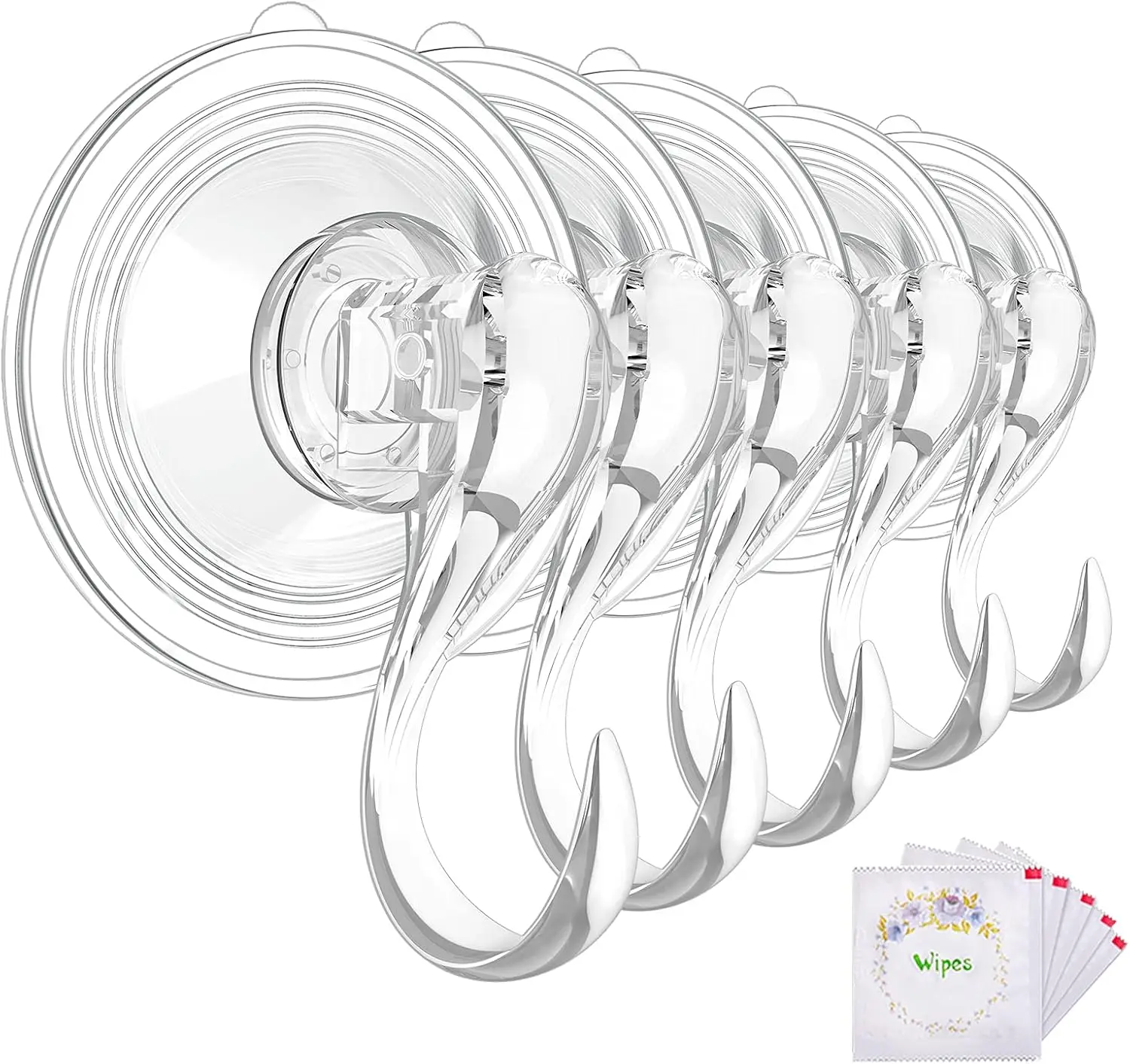 Heavy Duty Suction Cup Hooks, 5 Pcs, Clear, Hold Up to 22 lbs, Removable & Reusable for Smooth Surfaces
Heavy Duty Suction Cup Hooks, 5 Pcs, Clear, Hold Up to 22 lbs, Removable & Reusable for Smooth Surfaces