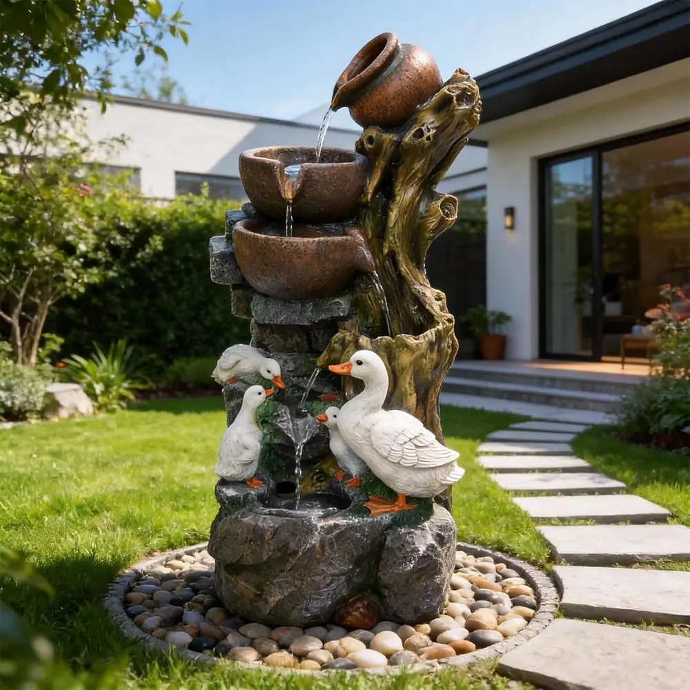 6-Tier Cascading Tree Trunk Fountain with LED Lights - Outdoor Water Feature for Patio, Yard, Deck, and Home Decor
6-Tier Cascading Tree Trunk Fountain with LED Lights - Outdoor Water Feature for Patio, Yard, Deck, and Home Decor