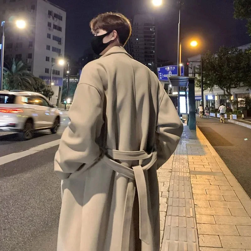 Windbreaker Men's Korean Extended Version Woolen Coat Popular British Style Thickened Mid Length Over The Knee Jacket
Windbreaker Men's Korean Extended Version Woolen Coat Popular British Style Thickened Mid Length Over The Knee Jacket