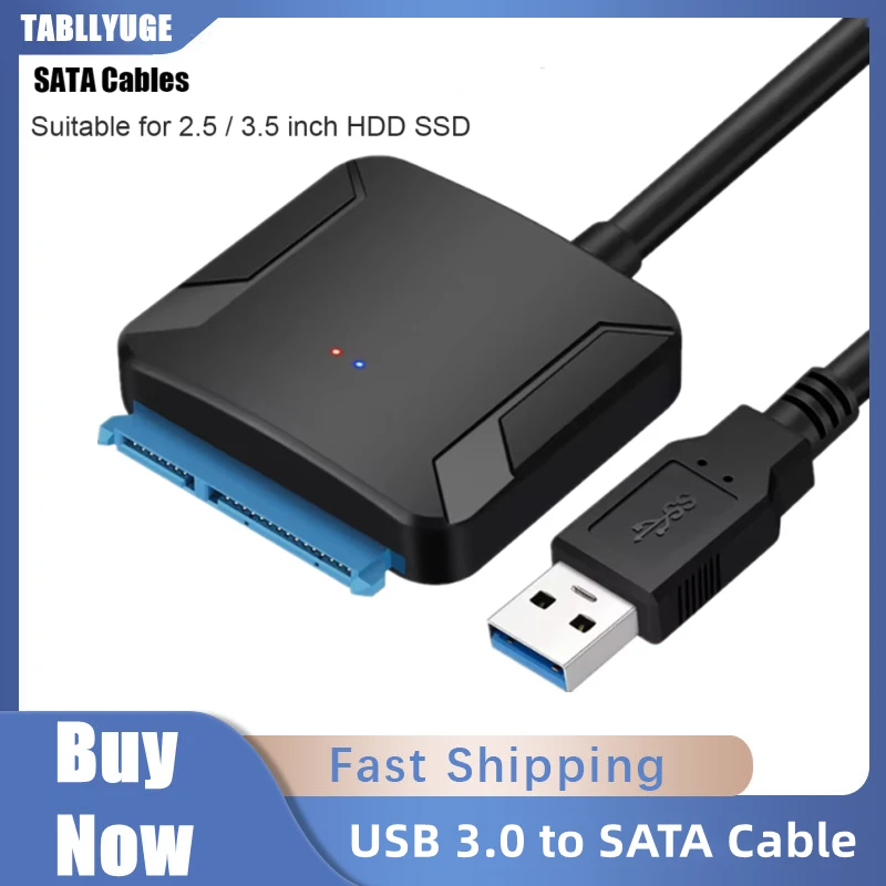 USB 3.0 to SATA Cable SATA III Hard Drive Adapter Converter for 2.5" 3.5" SSD HDD Hard Drive Disk with 12V/2A Power Adapter
USB 3.0 to SATA Cable SATA III Hard Drive Adapter Converter for 2.5" 3.5" SSD HDD Hard Drive Disk with 12V/2A Power Adapter