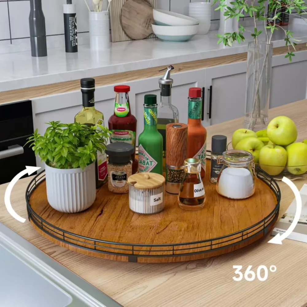 Farmhouse Oak 21" Lazy Susan Turntable Organizer for Cabinet, Round Wooden Lazy Susan Organization and Storage
Farmhouse Oak 21" Lazy Susan Turntable Organizer for Cabinet, Round Wooden Lazy Susan Organization and Storage