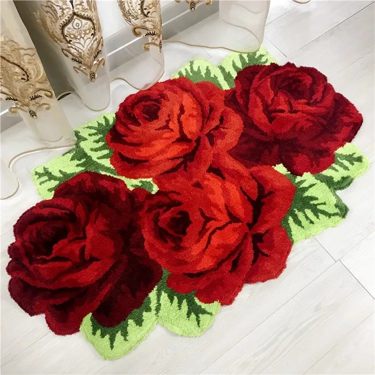 Home Decor Bedside Rug Soft Plush Tufted Red Rose Flower Carpets 110X70cm Irreguarl Non-slip Sofa Living Room Bath Floor Mat
Home Decor Bedside Rug Soft Plush Tufted Red Rose Flower Carpets 110X70cm Irreguarl Non-slip Sofa Living Room Bath Floor Mat