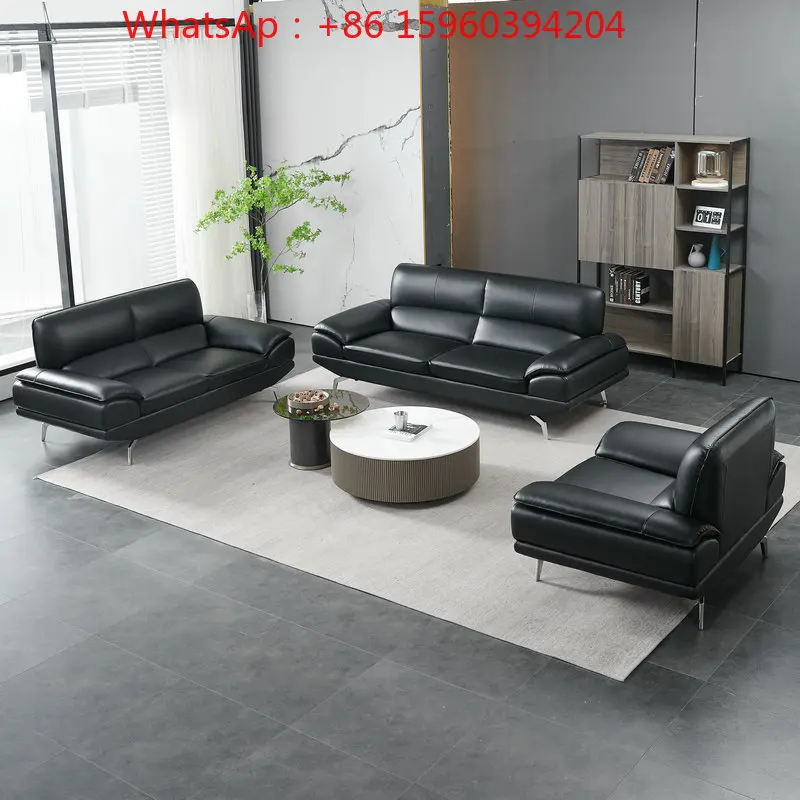 Office sofa coffee table set leather business office sofa simple modern double back black
Office sofa coffee table set leather business office sofa simple modern double back black