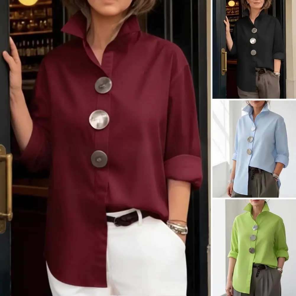 Women's Chic Three Buttons Shirt Long Sleeve Elegant Oversize Blouse Vintage Spring Basic Top Collar Vacation Shirt For Women
Women's Chic Three Buttons Shirt Long Sleeve Elegant Oversize Blouse Vintage Spring Basic Top Collar Vacation Shirt For Women