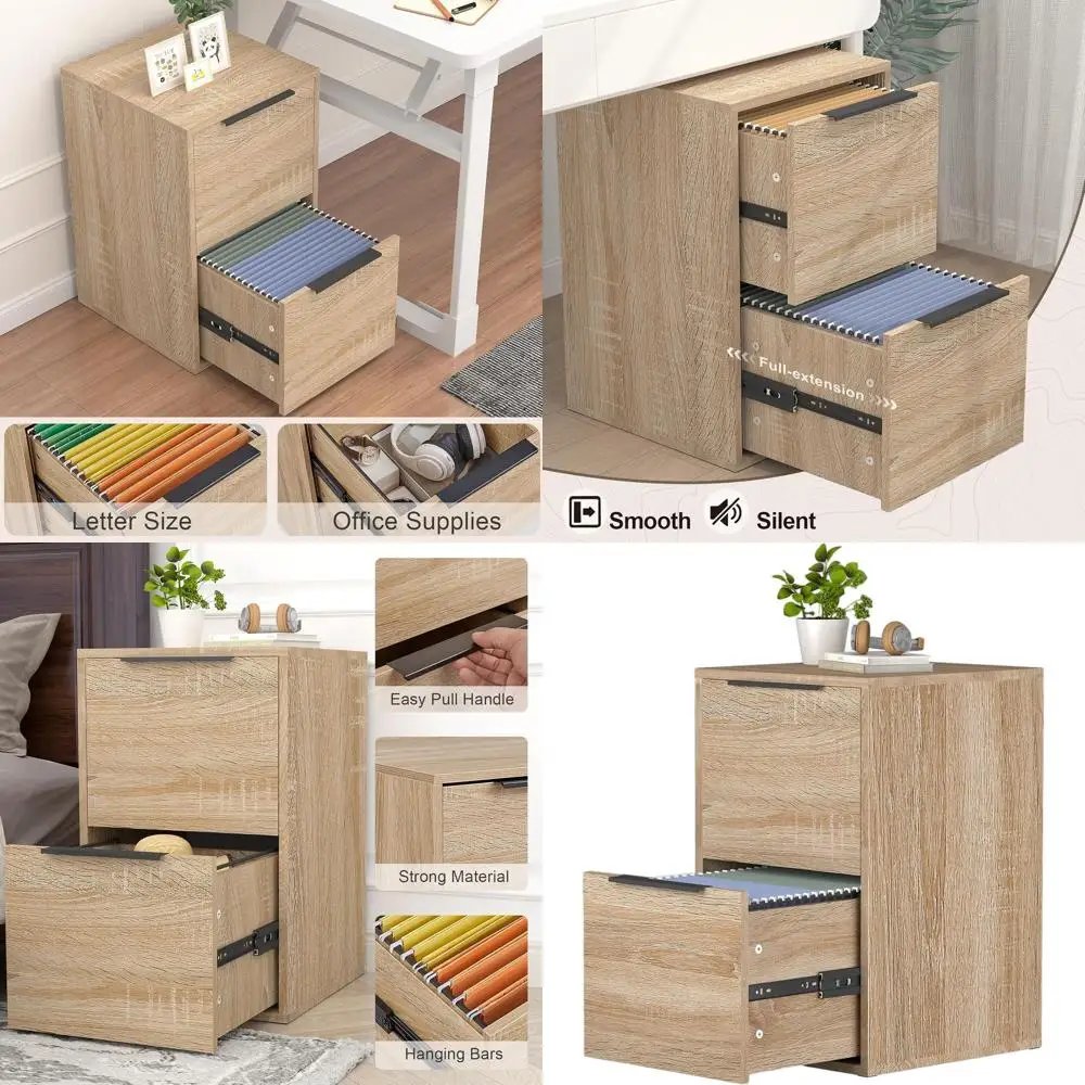 Oak 2-Drawer Vertical File Cabinet with Hanging Bars for Letter-Size, Compact Wooden Storage for Home Office
Oak 2-Drawer Vertical File Cabinet with Hanging Bars for Letter-Size, Compact Wooden Storage for Home Office