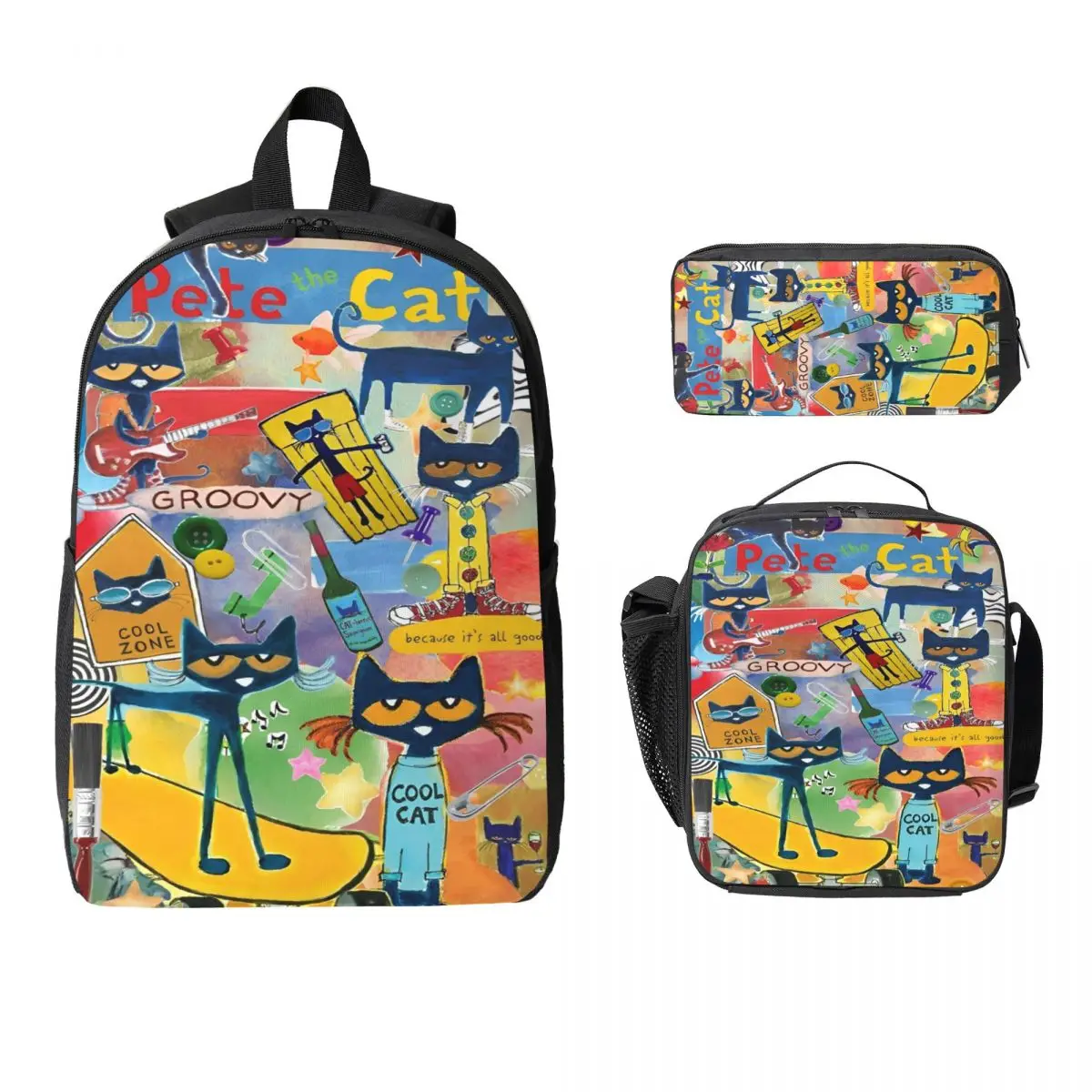 3Pcs Pete The Cat Theme Backpack Set for Girls Boys Cartoon Cats Pencil Boxes Bookbag Sets with Lunch Box For Students Daypack
3Pcs Pete The Cat Theme Backpack Set for Girls Boys Cartoon Cats Pencil Boxes Bookbag Sets with Lunch Box For Students Daypack