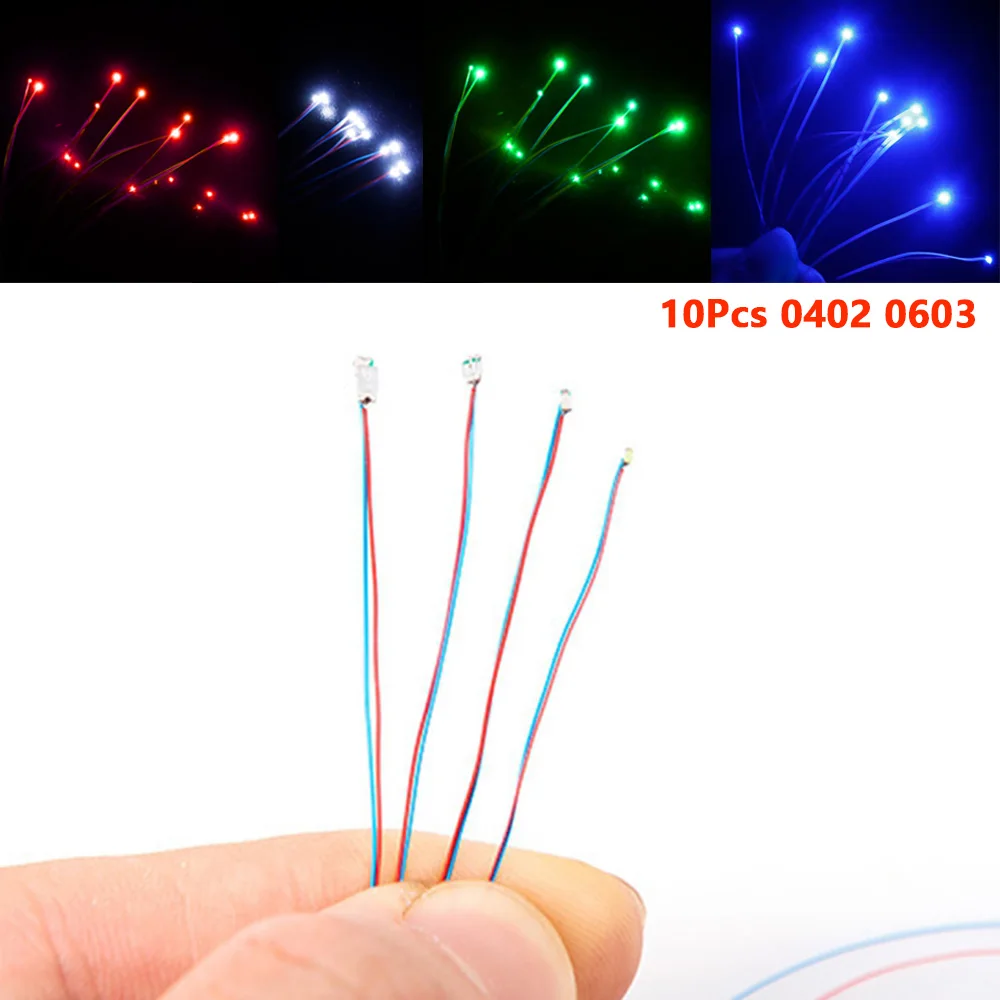 10Pcs/lot DIY Micro SMD Led Lamp Wired Led 0402 0603 Pre-soldered Micro Litz Wired Chip 30cm 3V Railway Model Scenes Kit Toy
10Pcs/lot DIY Micro SMD Led Lamp Wired Led 0402 0603 Pre-soldered Micro Litz Wired Chip 30cm 3V Railway Model Scenes Kit Toy