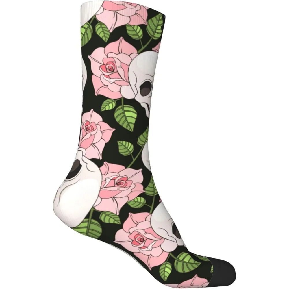 Носки с острыми черепами и розовыми розами, готический дизайн с черным фоном, мягкие для модной моды и подарка
Носки с острыми черепами и розовыми розами, готический дизайн с черным фоном, мягкие для модной моды и подарка