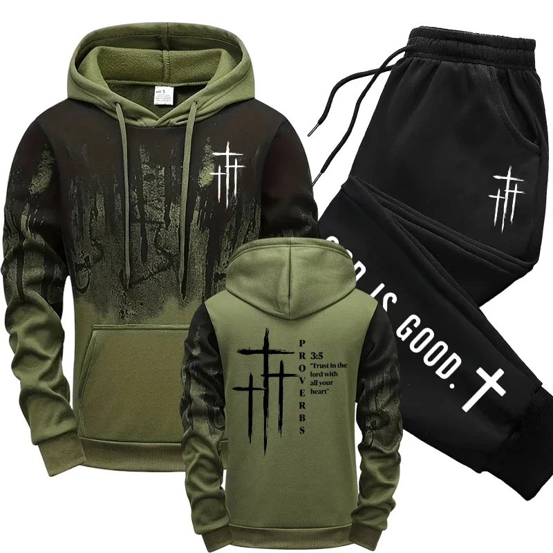 Jesus Christ Fashion Men's Set Hooded Sweatshirt and Sweatpants Autumn Winter Daily Casual Sports Jogging Suit Hoodie Outfits
Jesus Christ Fashion Men's Set Hooded Sweatshirt and Sweatpants Autumn Winter Daily Casual Sports Jogging Suit Hoodie Outfits